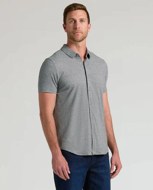 White & Heather Gray Short Sleeve Comfort Knit Shirt 2-Pack